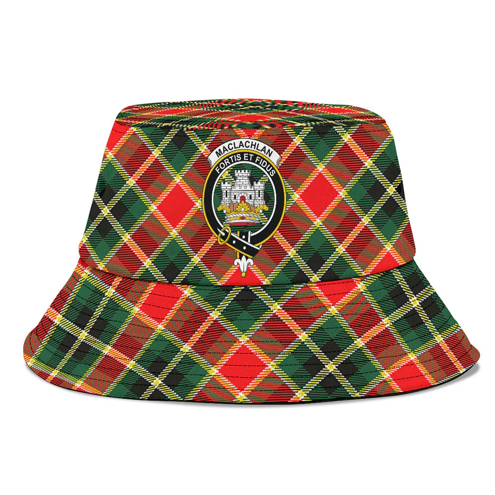 Scottish MacLachlan Hunting Modern Clan Badge Tartan Bucket Hat - Image 2
