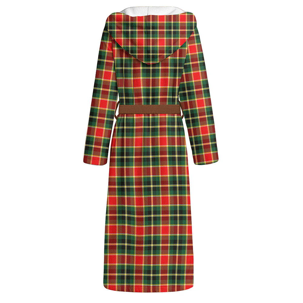 Scottish MacLachlan Hunting Modern Clan Badge Tartan Flannel Hooded Bathrobe - Image 2