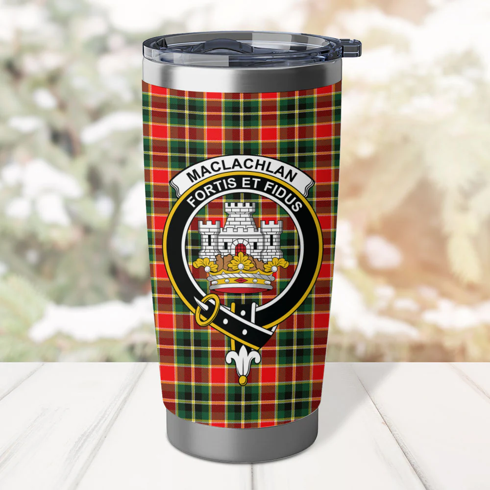 Scottish MacLachlan Hunting Modern Clan Badge Tartan Tumbler - Image 2