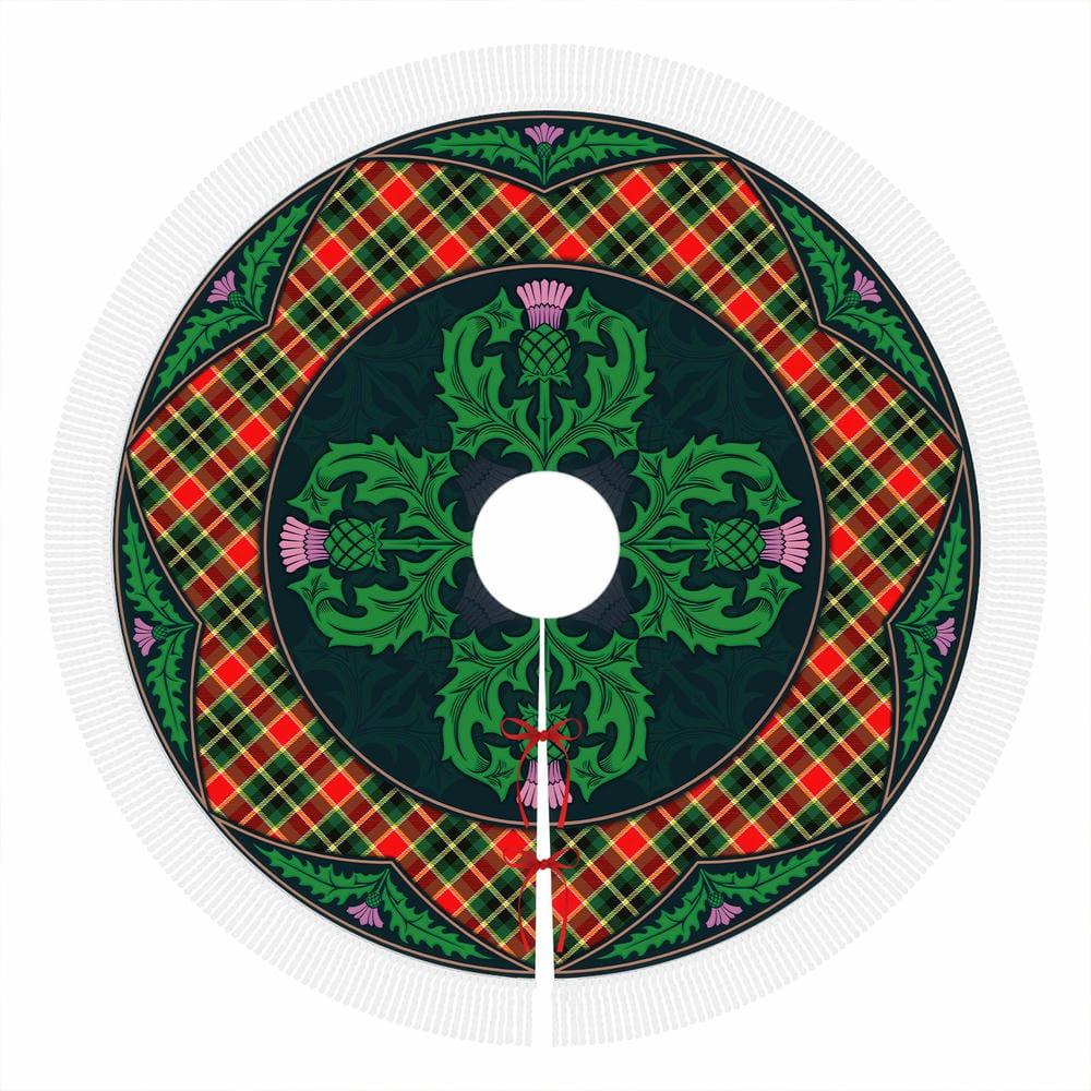 Scottish MacLachlan Hunting Modern Tartan Christmas Tree Skirt Old Scottish Thistle Flower - Image 4