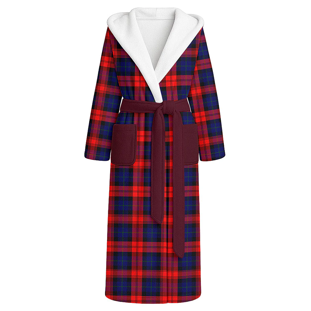 Scottish MacLachlan Modern Clan Badge Tartan Flannel Hooded Bathrobe