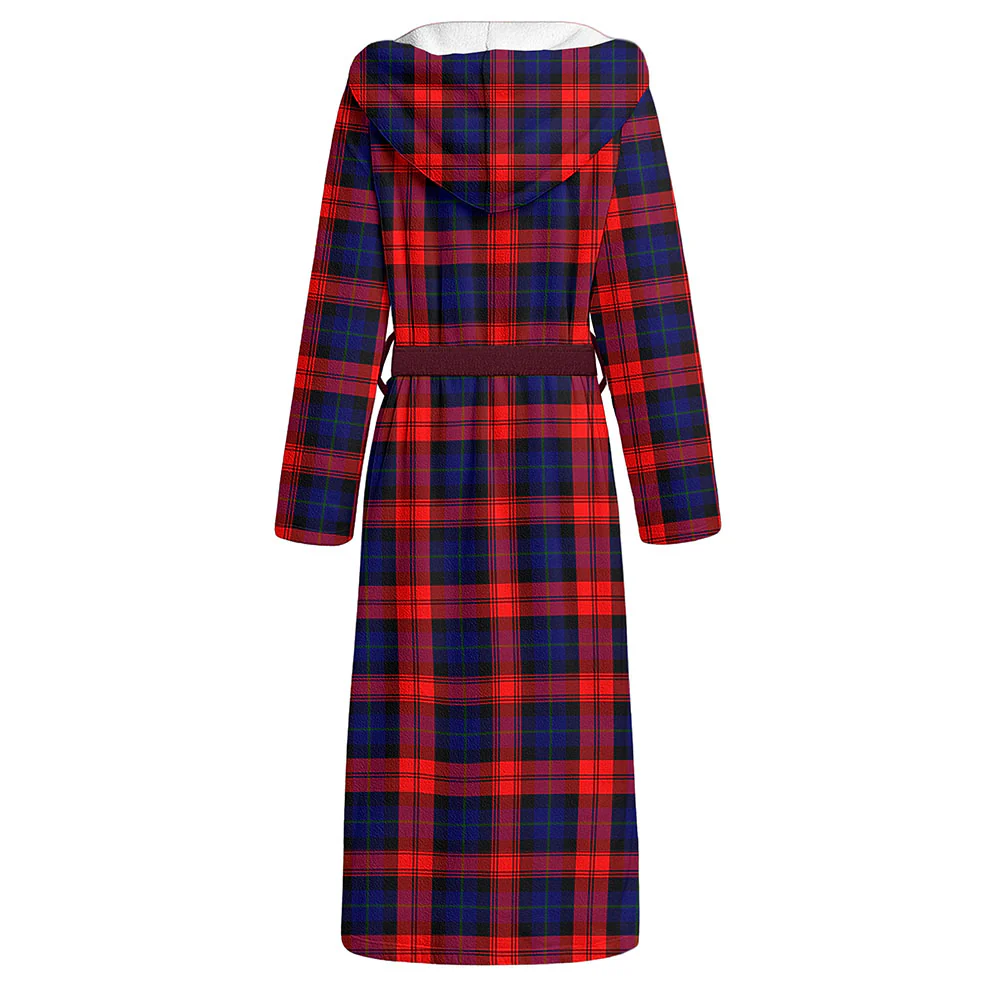 Scottish MacLachlan Modern Clan Badge Tartan Flannel Hooded Bathrobe - Image 2