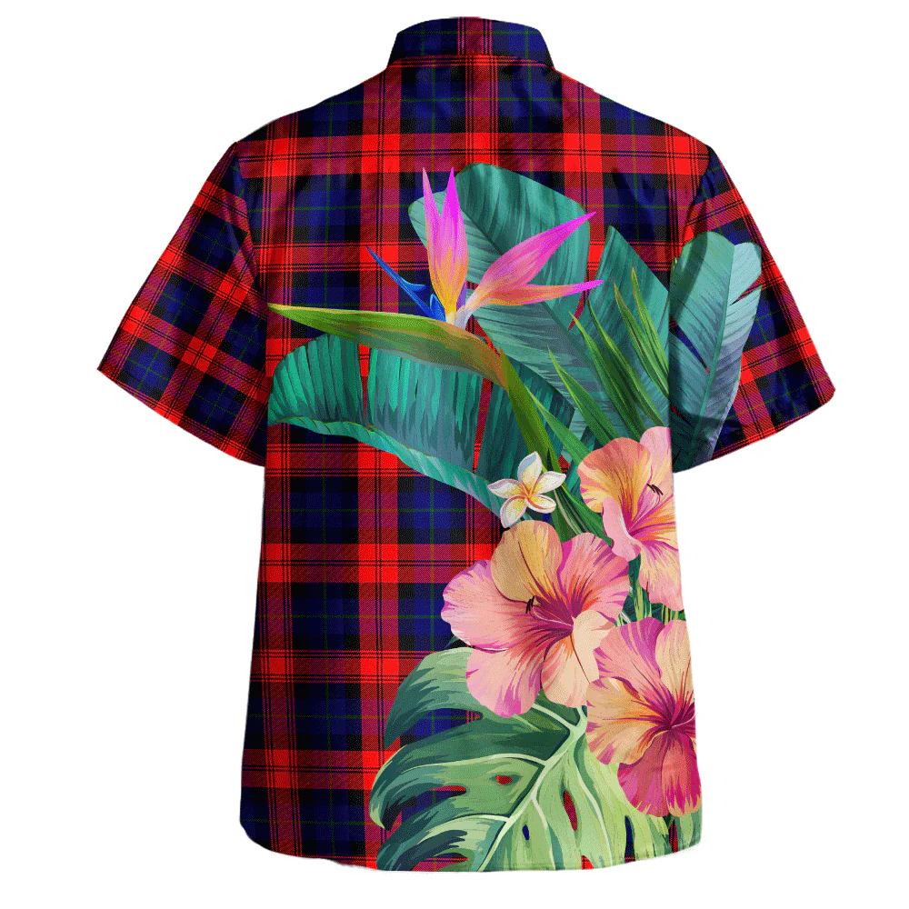 Scottish MacLachlan Modern Clan Badge Tartan Hawaiian Shirt Bouquet Tropical Style - Image 4