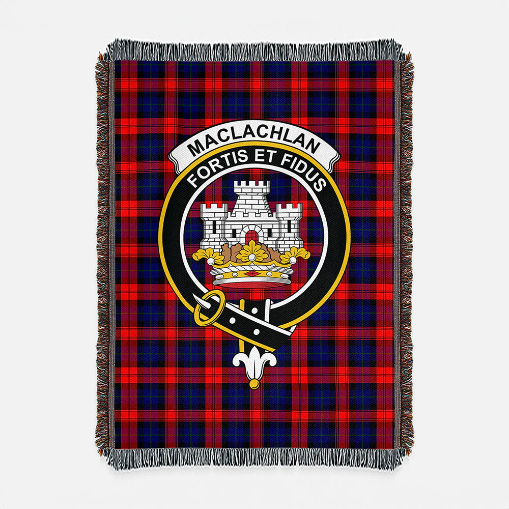 Scottish MacLachlan Modern Clan Badge Tartan Woven Blanket - Image 2