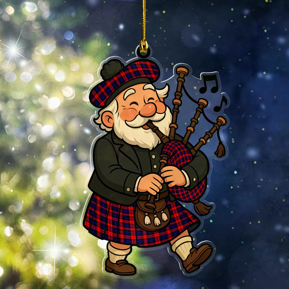 Scottish MacLachlan Modern Tartan Ornament Scottish Santa In Kilt