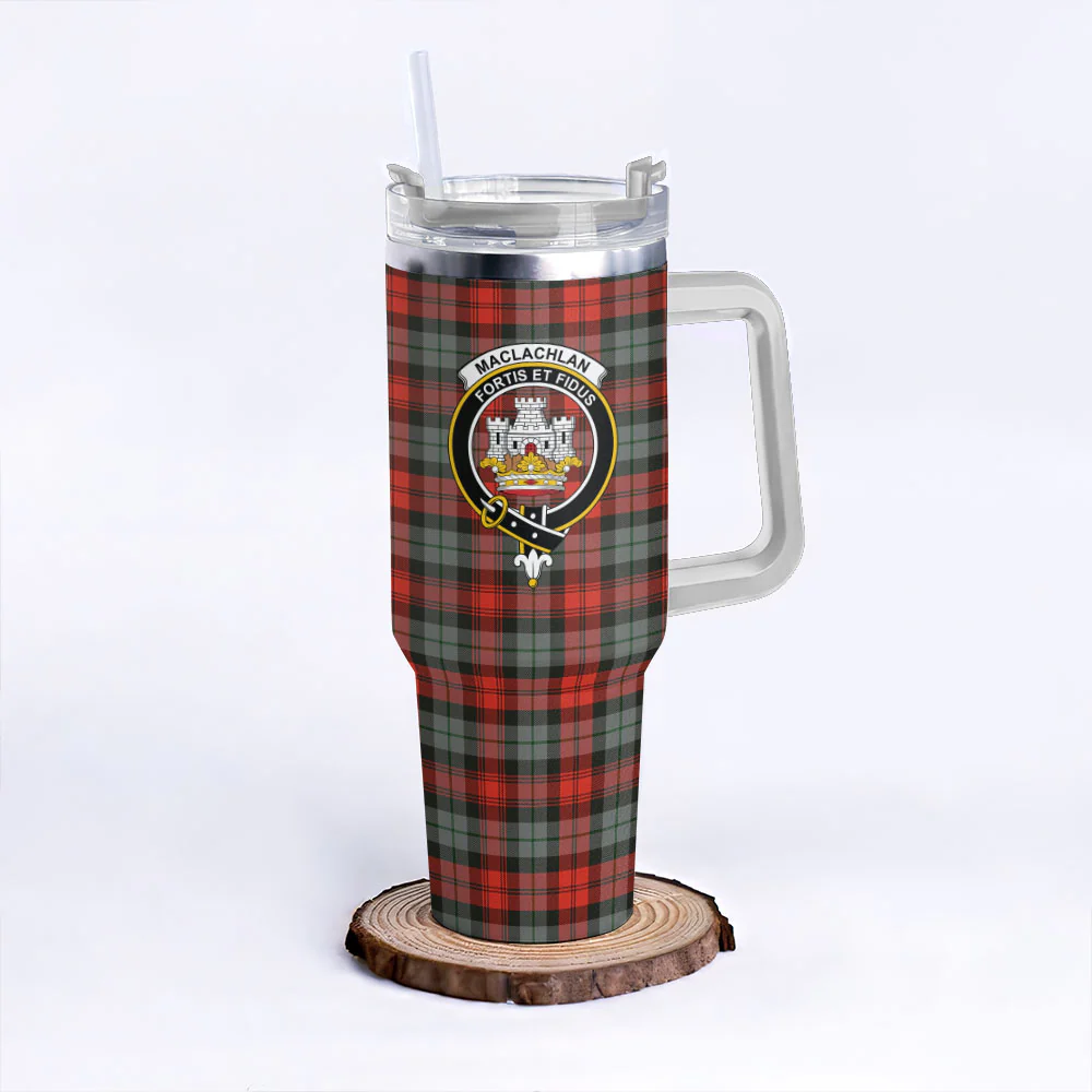 Scottish MacLachlan Weathered Clan Badge Tartan 40oz Tumbler