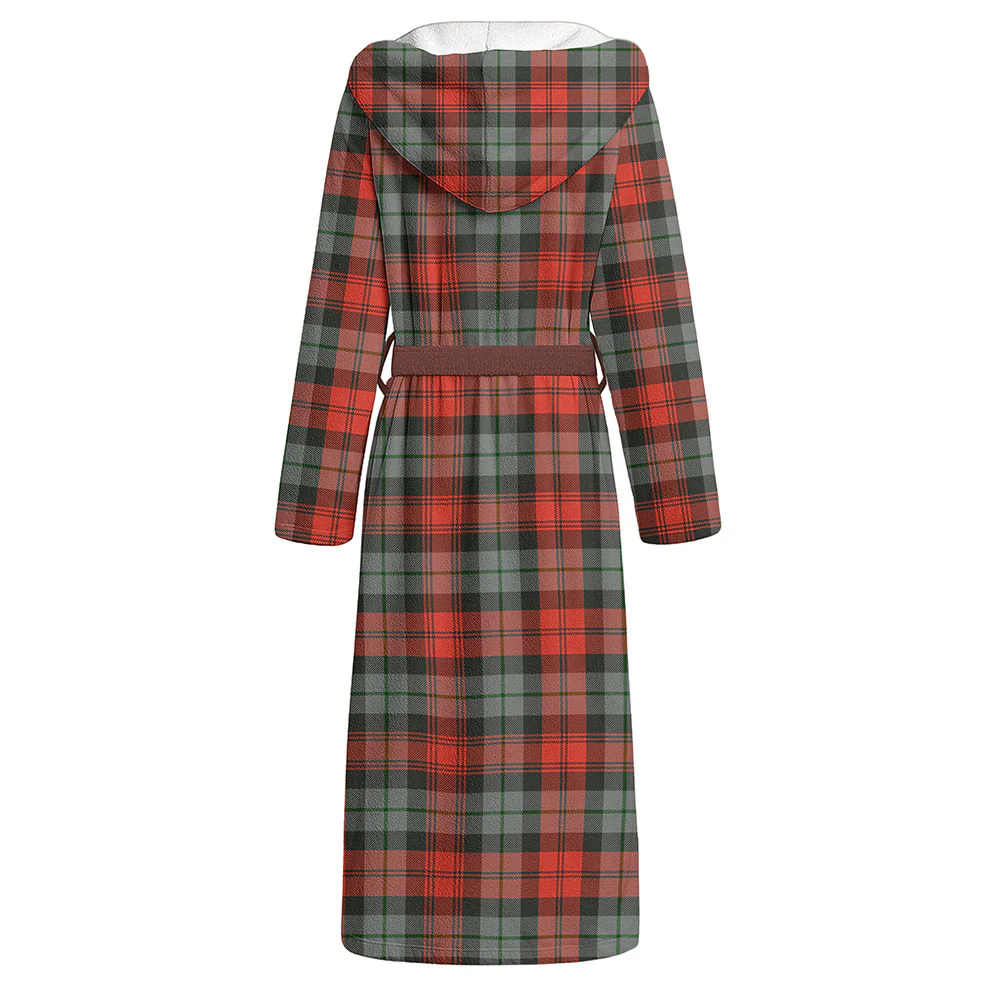 Scottish MacLachlan Weathered Clan Badge Tartan Flannel Hooded Bathrobe - Image 2