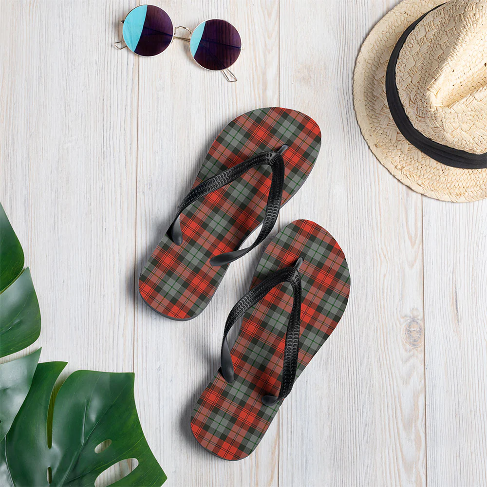 Scottish MacLachlan Weathered Clan Badge Tartan Flip Flops - Image 2