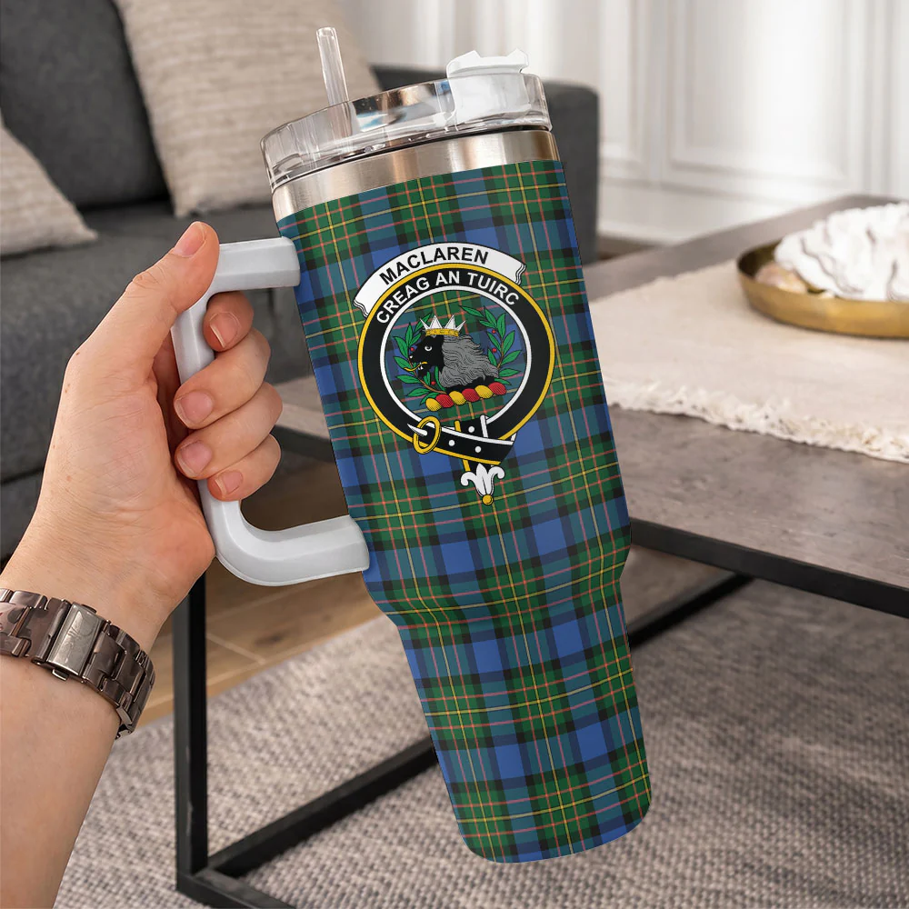 Scottish MacLaren Ancient Clan Badge Tartan 40oz Tumbler - Image 10