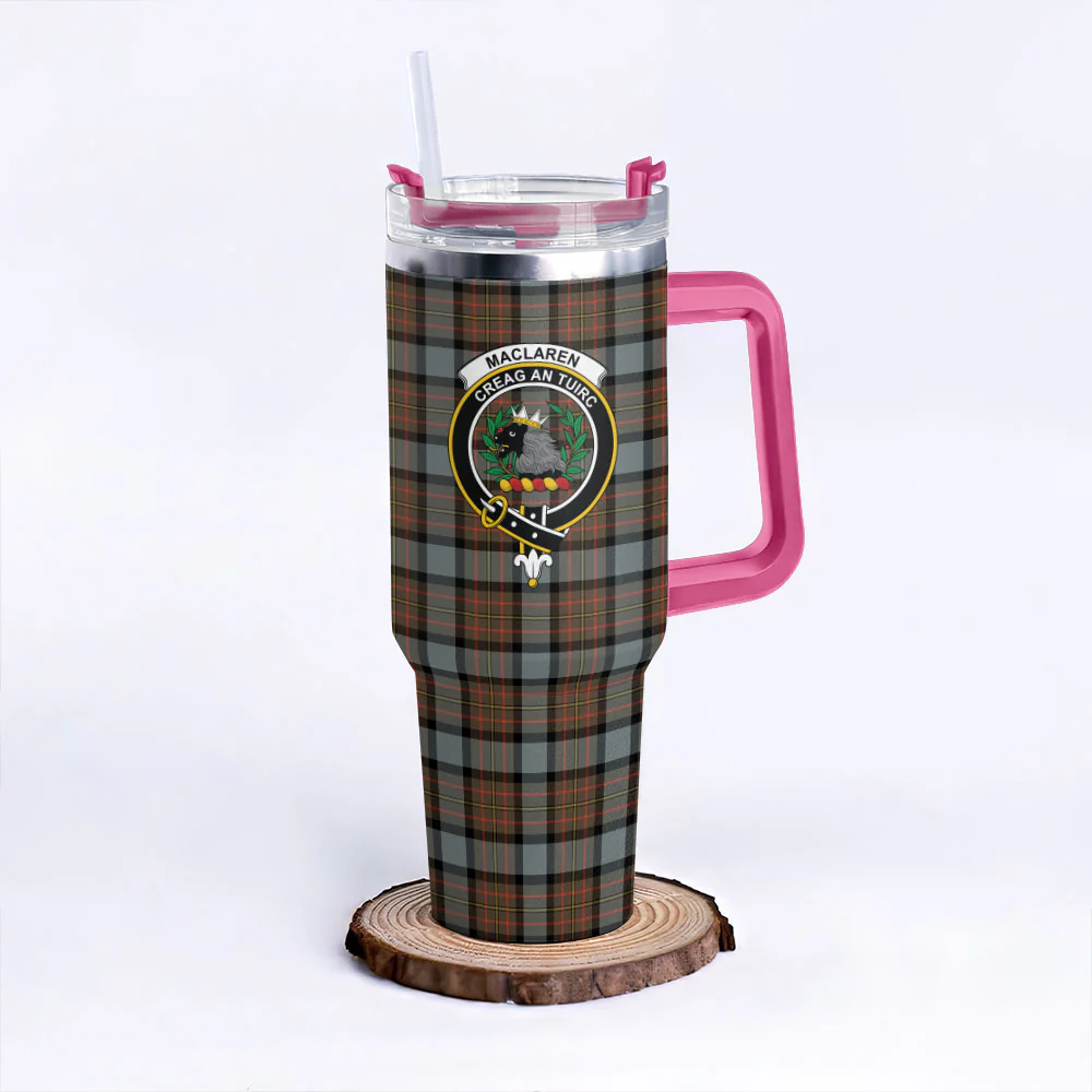 Scottish MacLaren Weathered Clan Badge Tartan 40oz Tumbler - Image 7