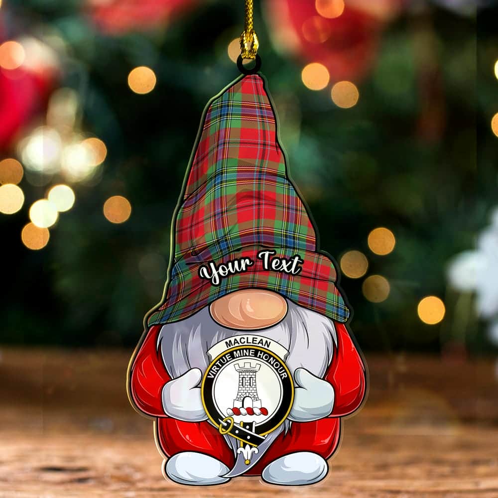 Scottish MacLean Clan Badge Tartan Christmas Gnome Ornament Custom Personalized - Image 2