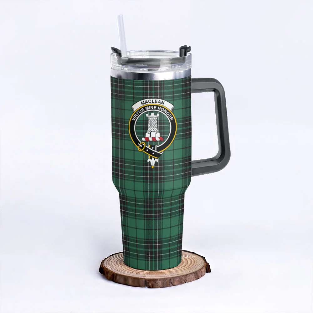Scottish MacLean Hunting Ancient Clan Badge Tartan 40oz Tumbler - Image 6