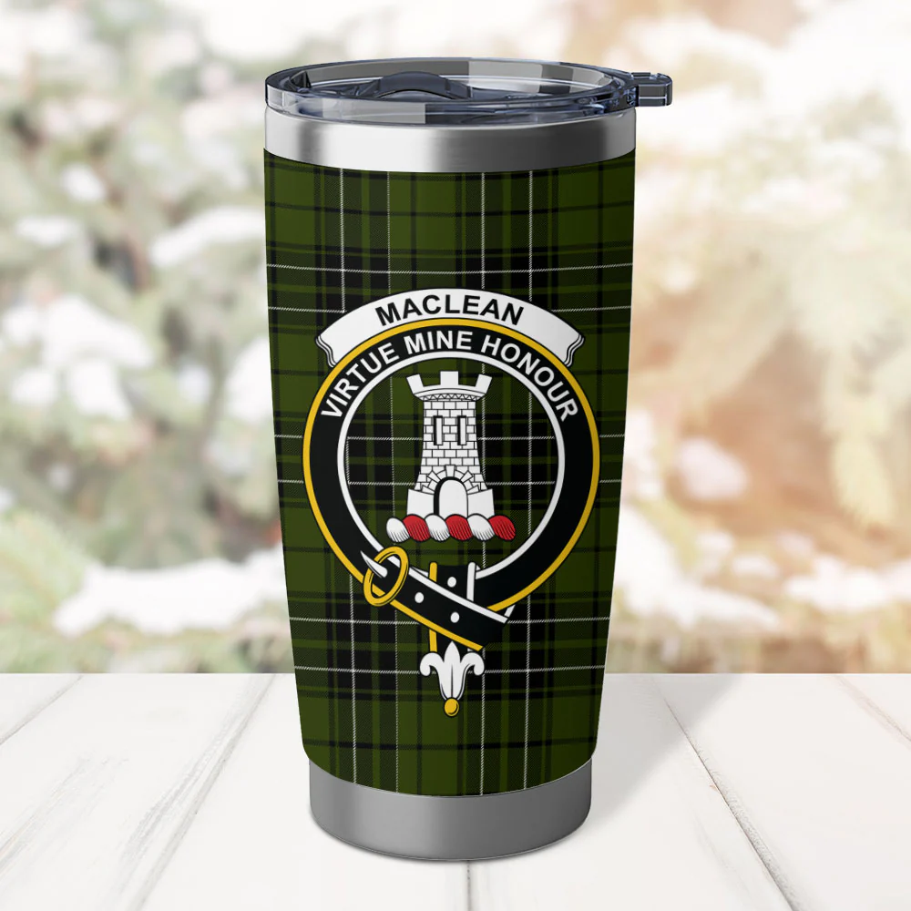 Scottish MacLean Hunting Clan Badge Tartan Tumbler - Image 2
