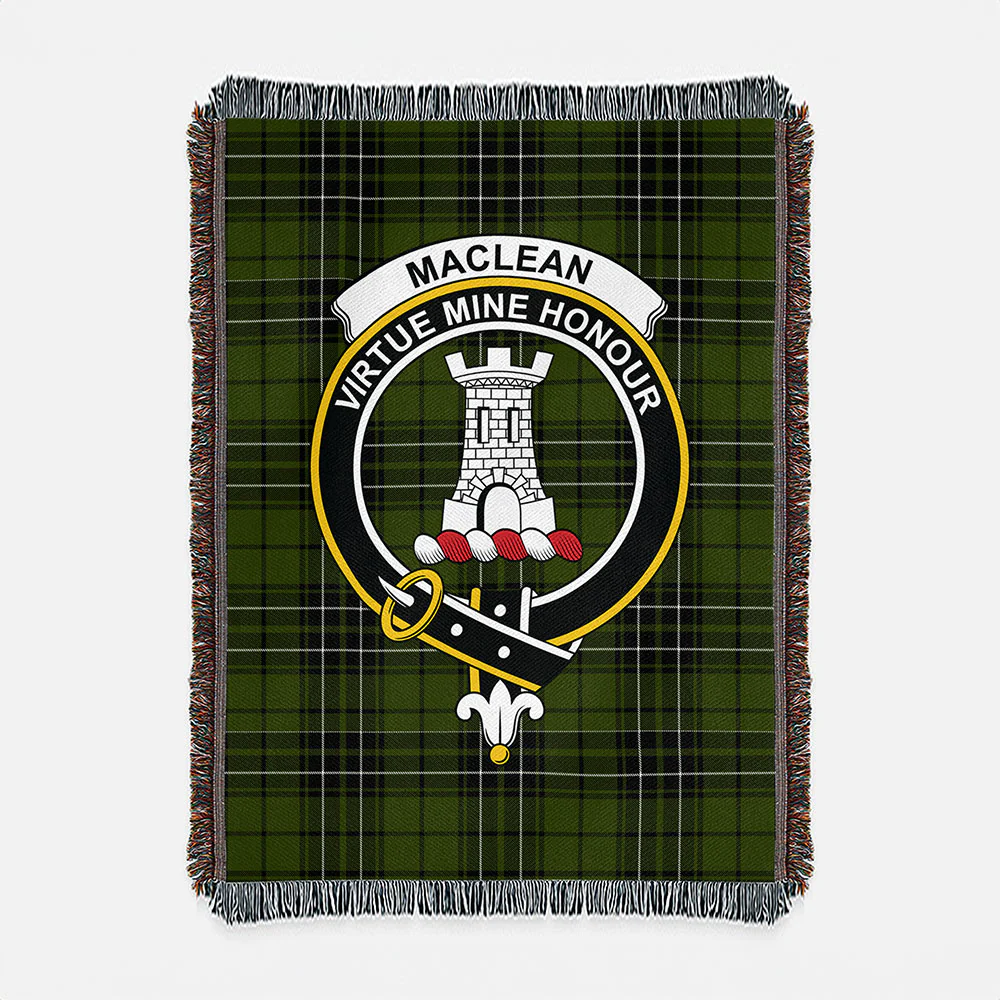 Scottish MacLean Hunting Clan Badge Tartan Woven Blanket - Image 2
