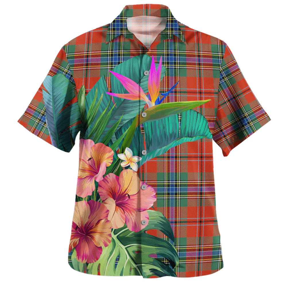 Scottish MacLean of Duart Ancient Clan Badge Tartan Hawaiian Shirt Bouquet Tropical Style - Image 2