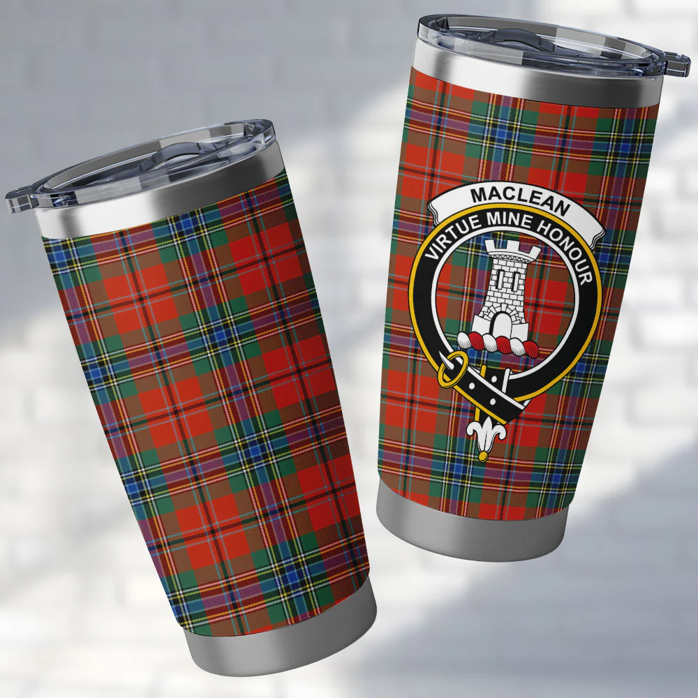 Scottish MacLean of Duart Ancient Clan Badge Tartan Tumbler
