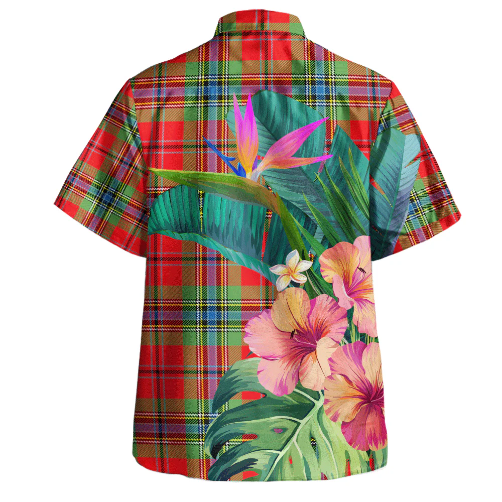 Scottish MacLean of Duart Modern Clan Badge Tartan Hawaiian Shirt Bouquet Tropical Style - Image 4