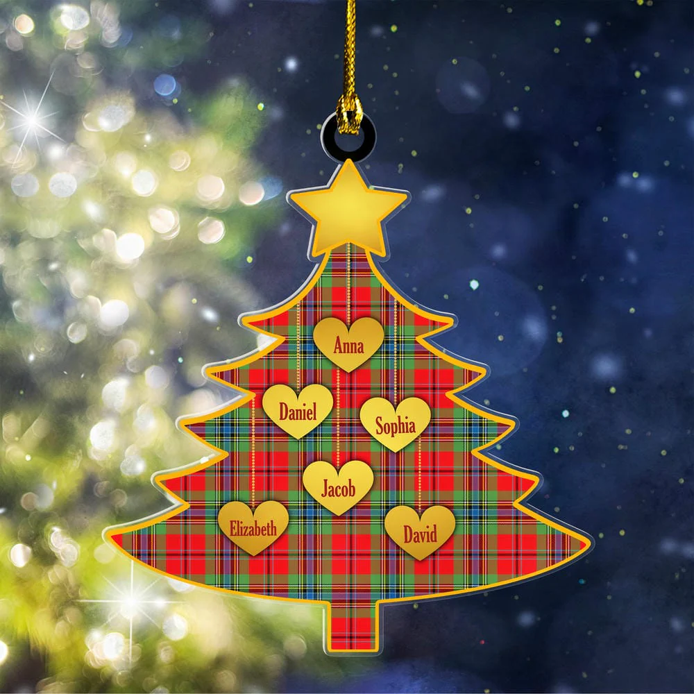 Scottish MacLean of Duart Modern Tartan Ornament Custom Family Christmas Tree