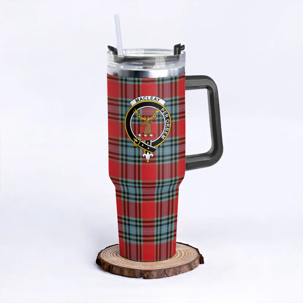 Scottish MacLeay Clan Badge Tartan 40oz Tumbler - Image 3