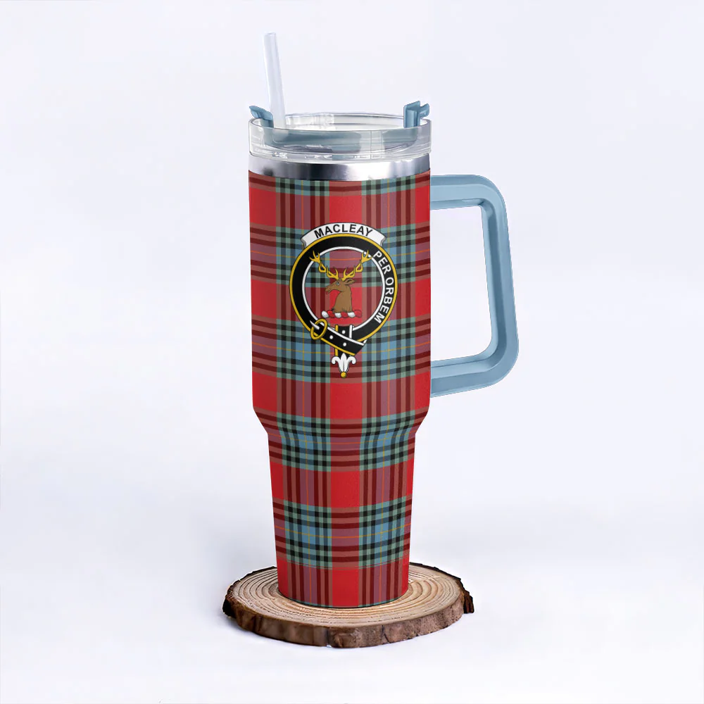 Scottish MacLeay Clan Badge Tartan 40oz Tumbler - Image 5