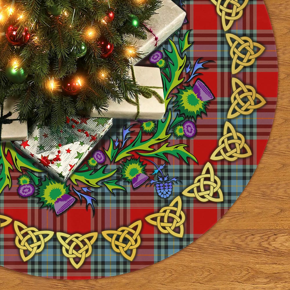 Scottish MacLeay Tartan Thistle Celtic Knot Christmas Tree Skirt - Image 2