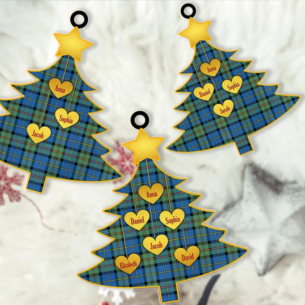 Scottish MacLeod of Harris Ancient Tartan Ornament Custom Family Christmas Tree - Image 2