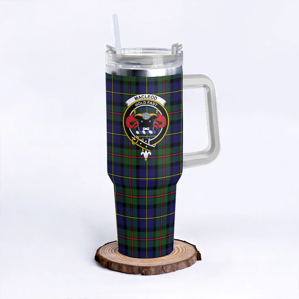 Scottish MacLeod of Harris Modern Clan Badge Tartan 40oz Tumbler