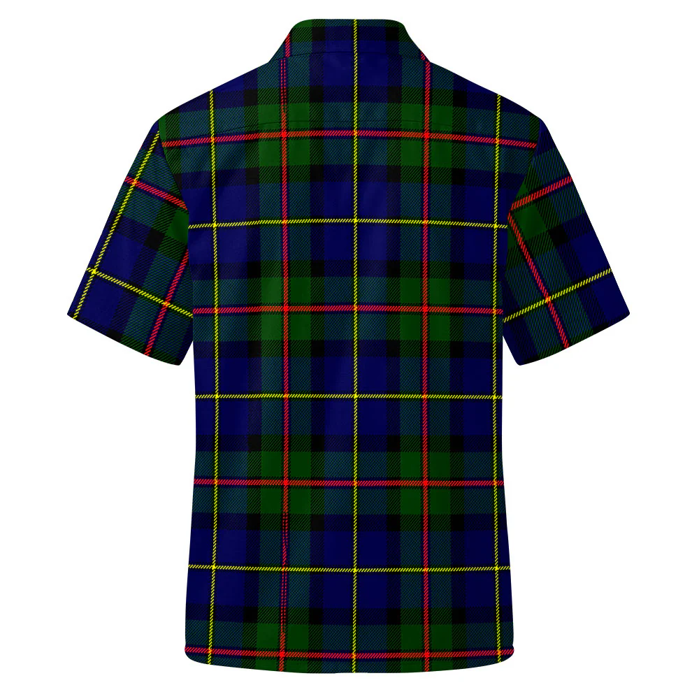 Scottish MacLeod of Harris Modern Clan Badge Tartan Short Sleeve Work Shirt - Image 3