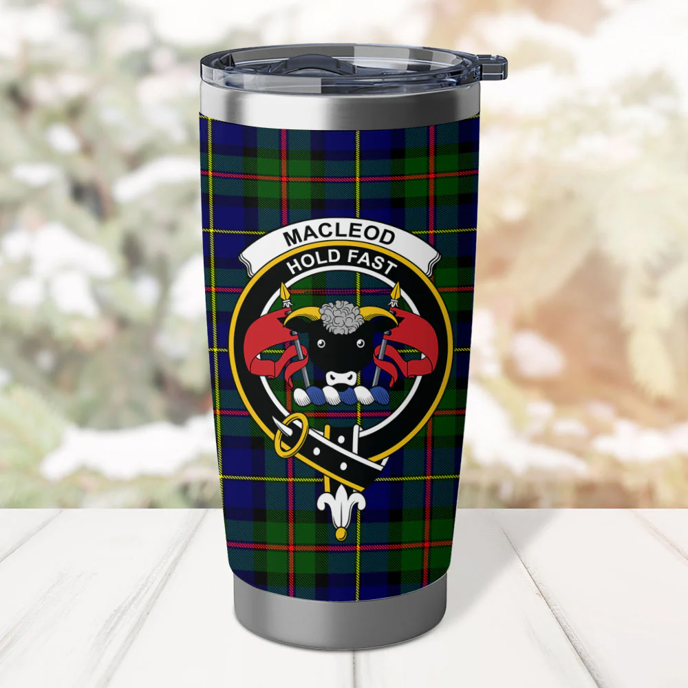 Scottish MacLeod of Harris Modern Clan Badge Tartan Tumbler - Image 2