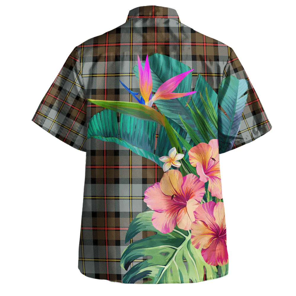 Scottish MacLeod of Harris Weathered Clan Badge Tartan Hawaiian Shirt Bouquet Tropical Style - Image 4