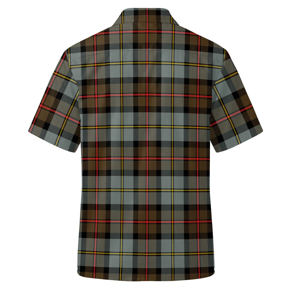 Scottish MacLeod of Harris Weathered Clan Badge Tartan Short Sleeve Work Shirt - Image 3