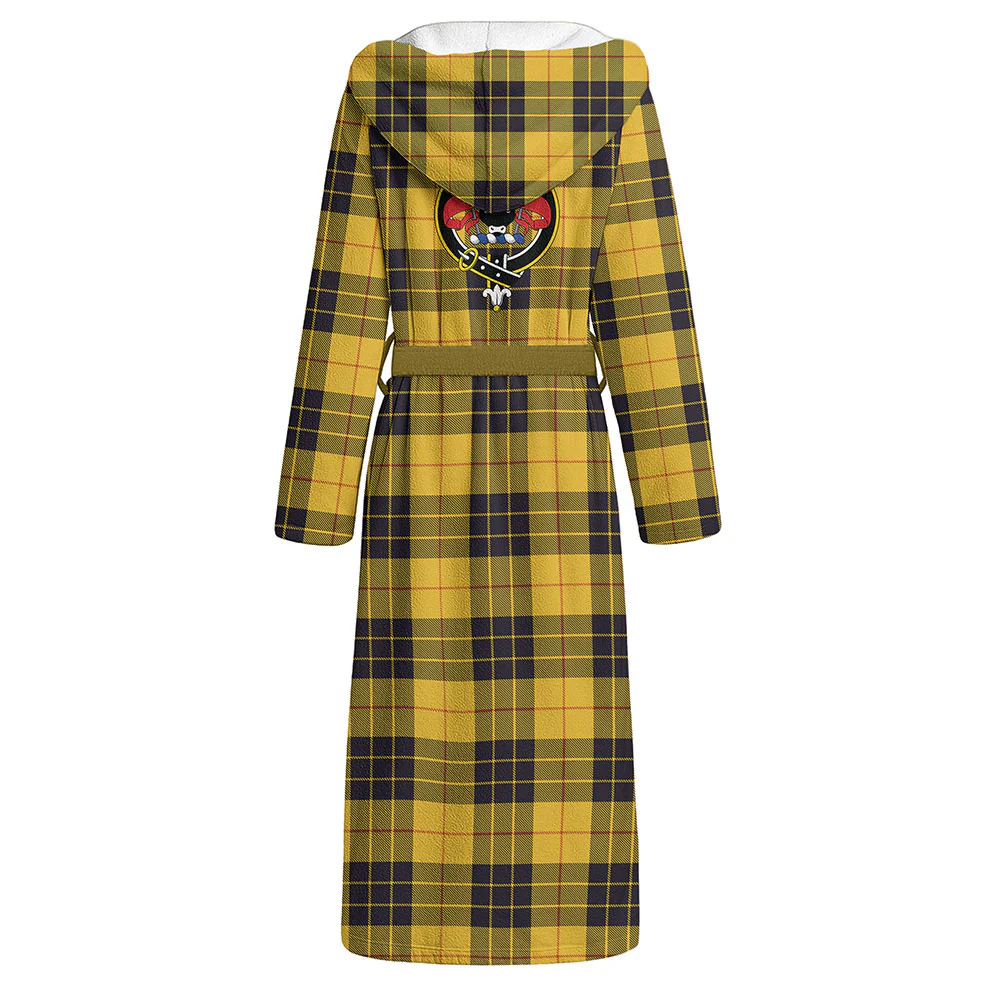 Scottish MacLeod of Lewis Ancient Clan Badge Tartan Flannel Hooded Bathrobe - Image 3