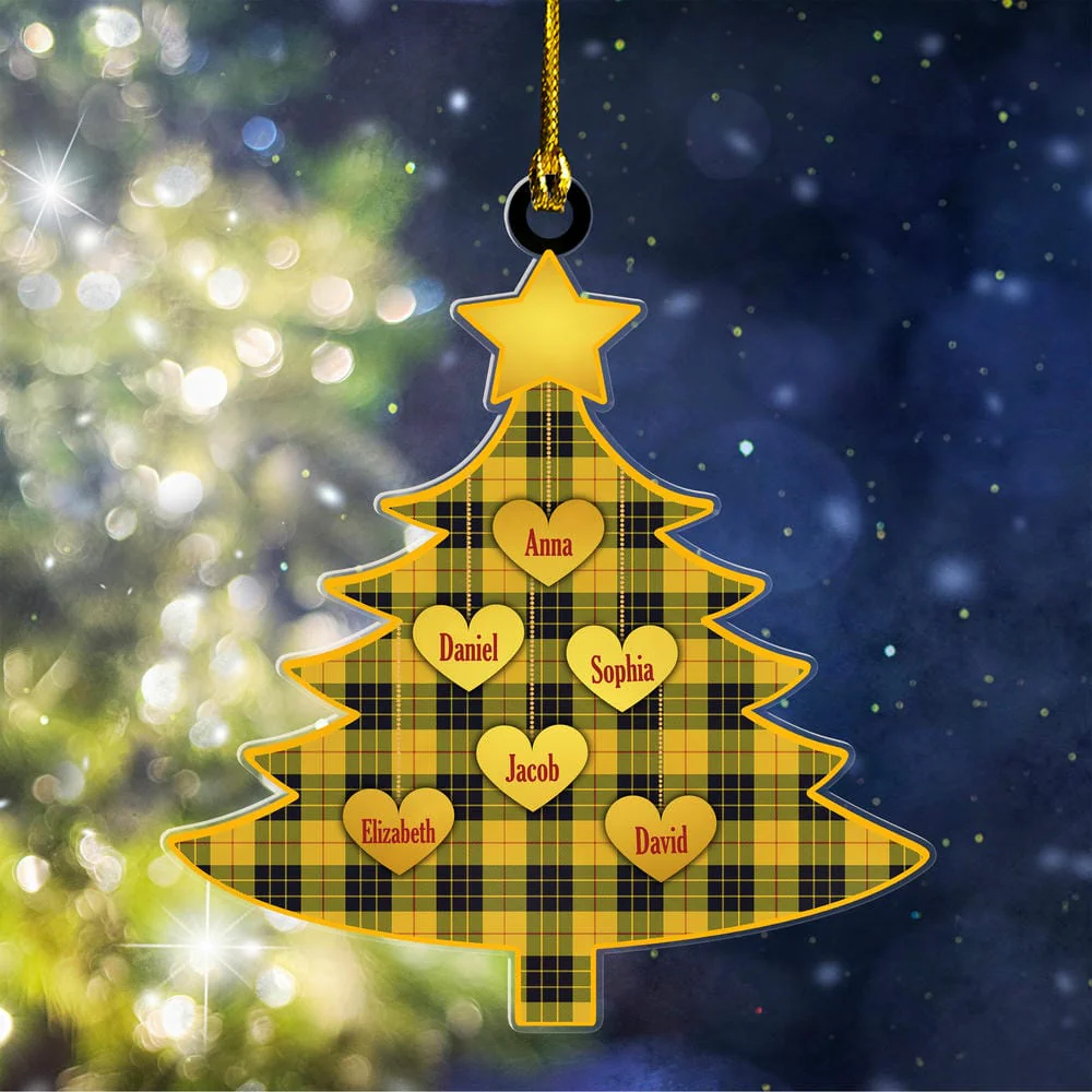 Scottish MacLeod of Lewis Ancient Tartan Ornament Custom Family Christmas Tree