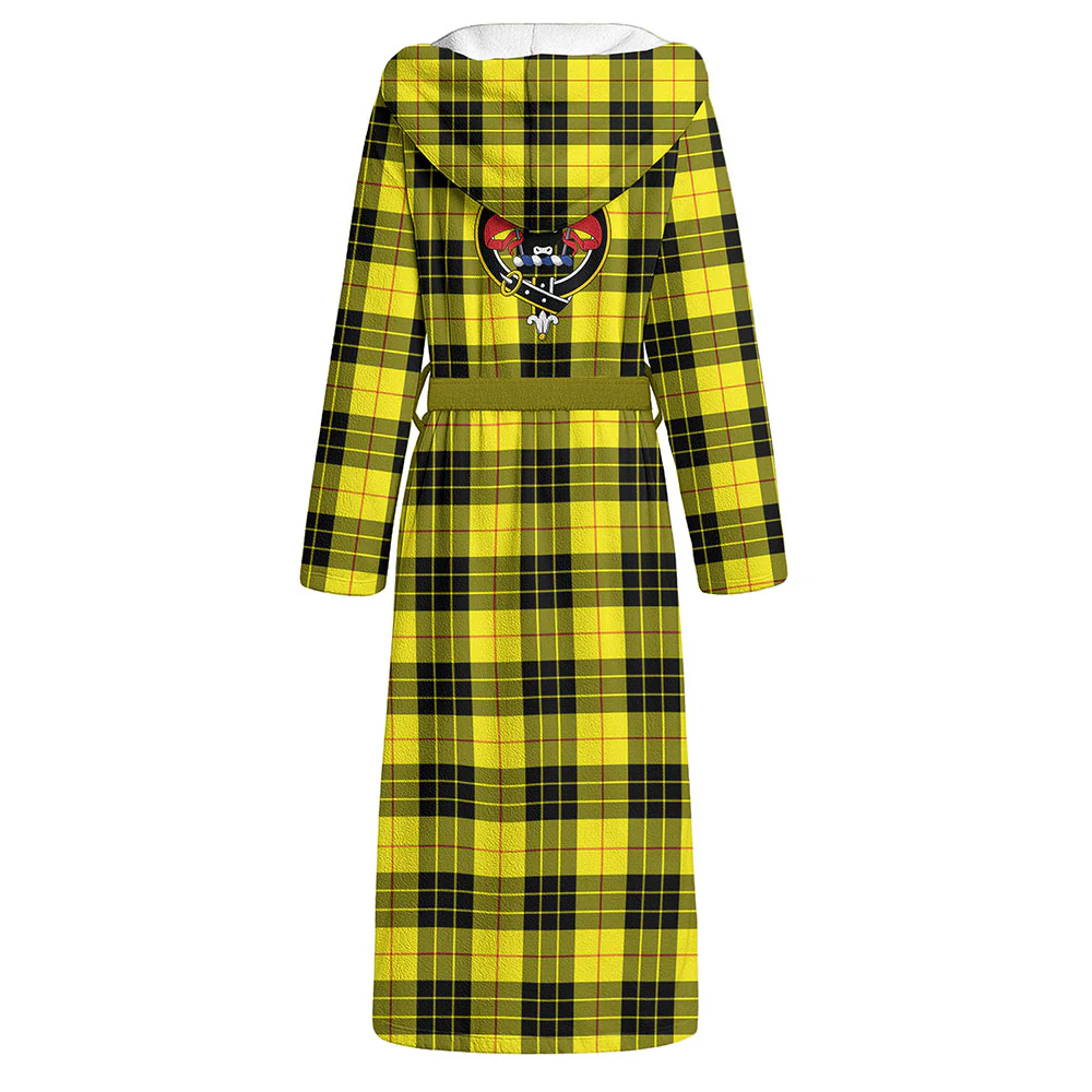 Scottish MacLeod of Lewis Modern Clan Badge Tartan Flannel Hooded Bathrobe - Image 3