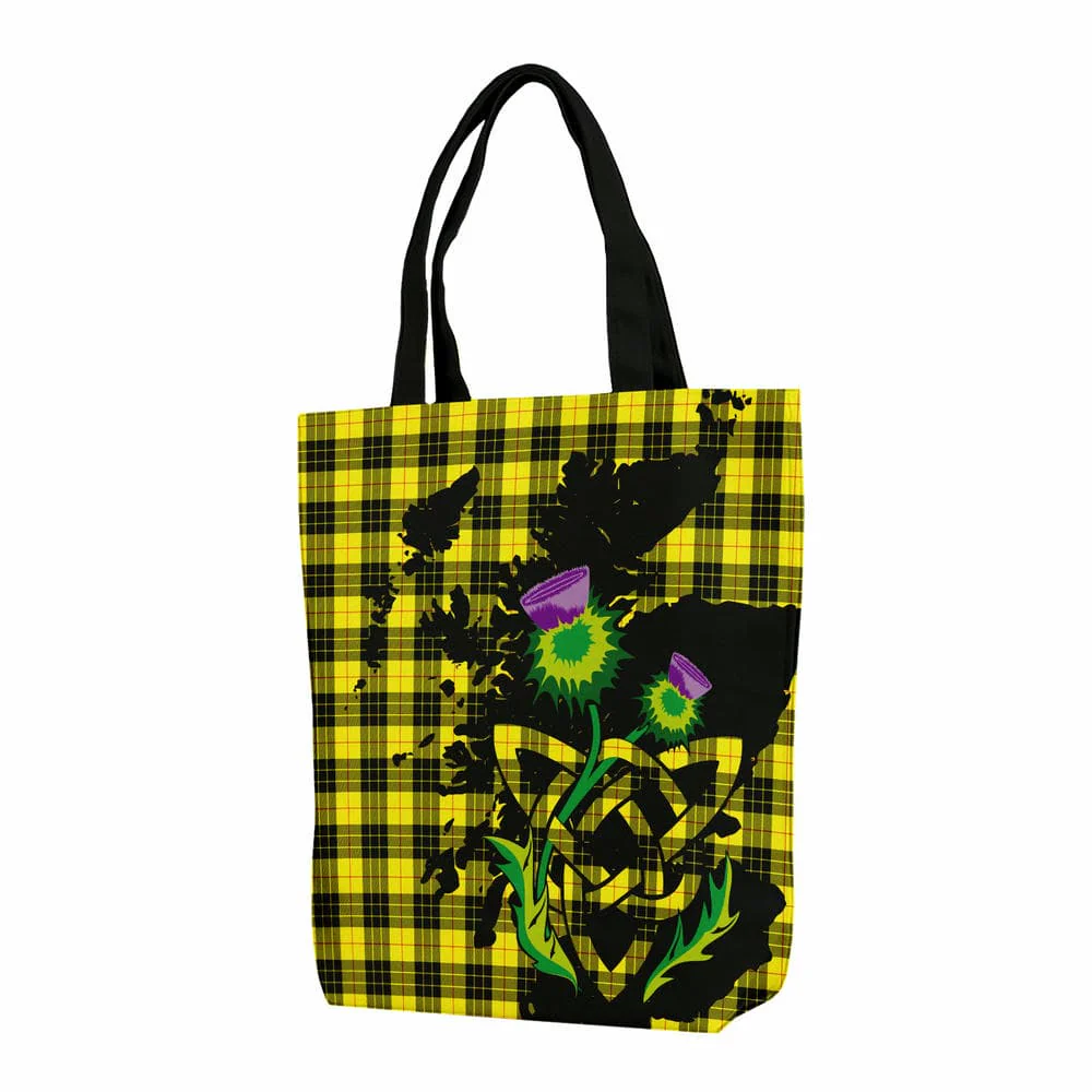 Scottish MacLeod of Lewis Modern Tartan Canvas Bag With Shoulder Strap With Thistle