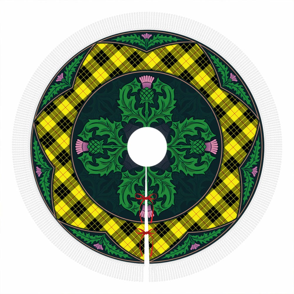 Scottish MacLeod of Lewis Modern Tartan Christmas Tree Skirt Old Scottish Thistle Flower - Image 4