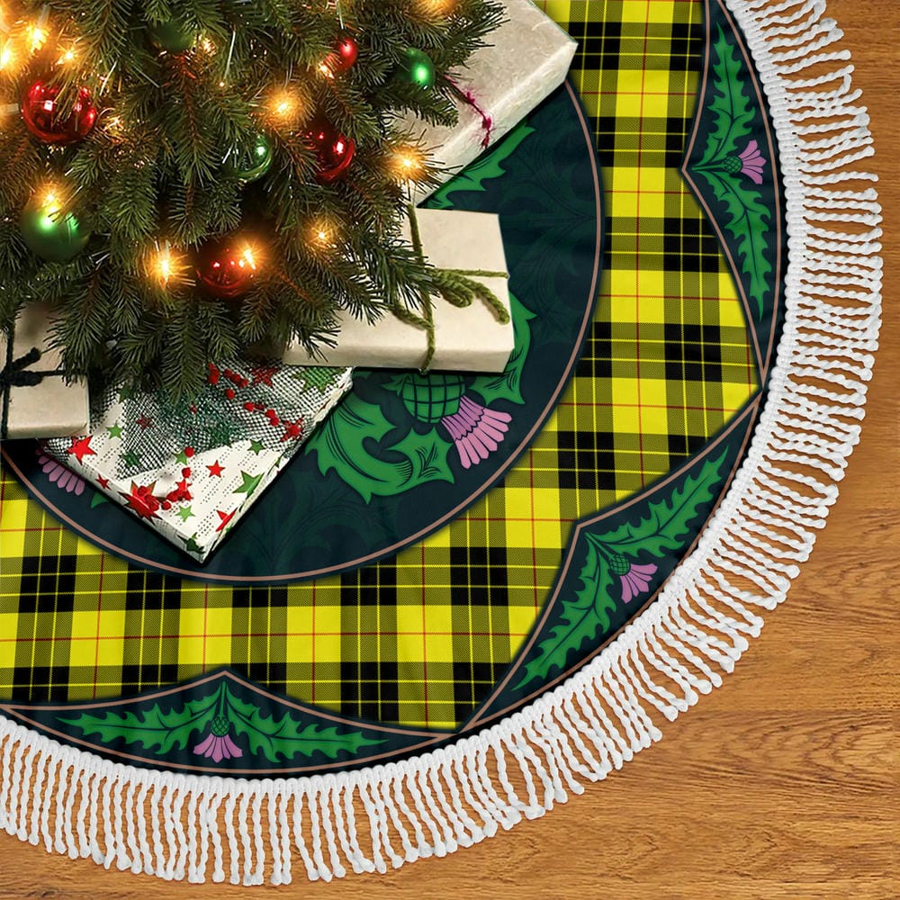 Scottish MacLeod of Lewis Modern Tartan Christmas Tree Skirt Old Scottish Thistle Flower - Image 5