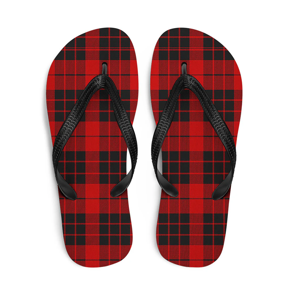 Scottish MacLeod of Raasay Clan Badge Tartan Flip Flops