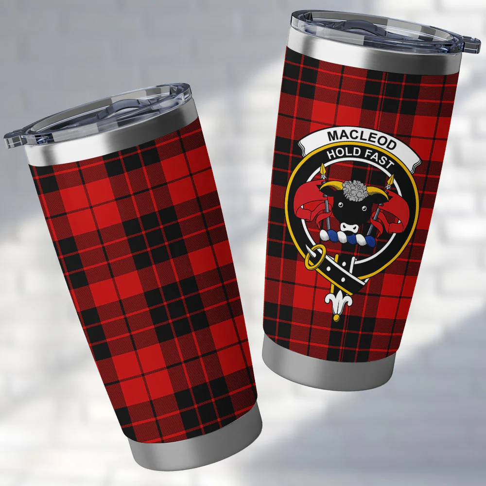Scottish MacLeod of Raasay Clan Badge Tartan Tumbler