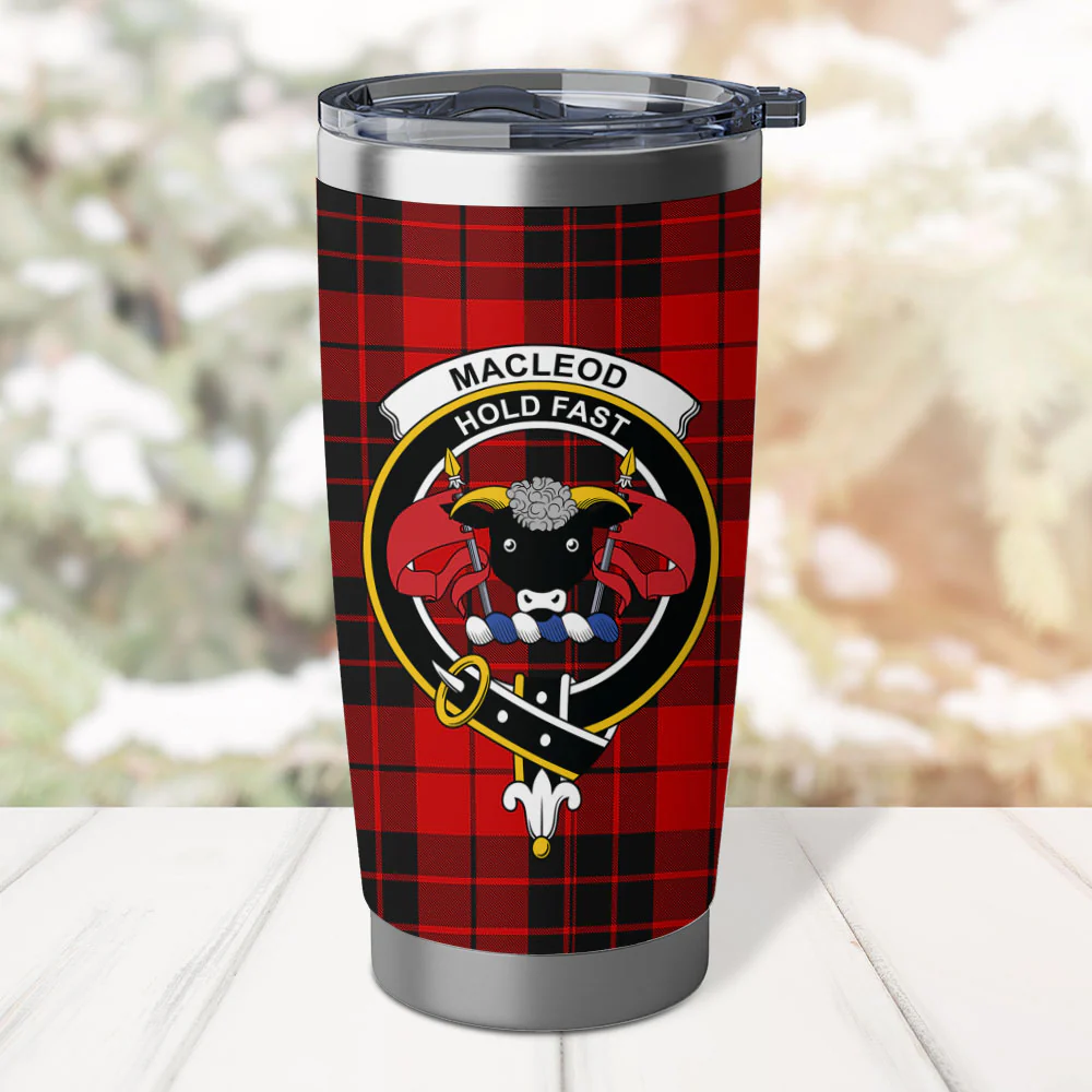 Scottish MacLeod of Raasay Clan Badge Tartan Tumbler - Image 2