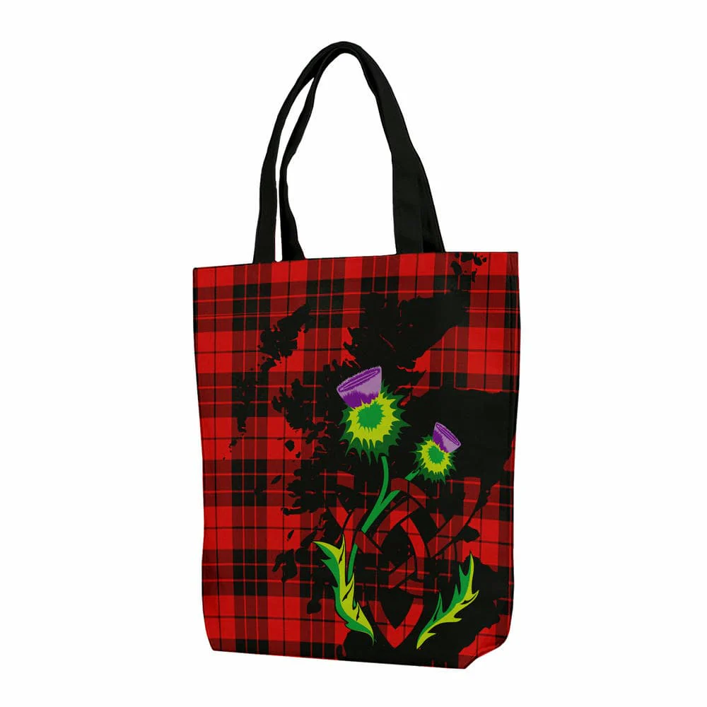 Scottish MacLeod of Raasay Tartan Canvas Bag With Shoulder Strap With Thistle