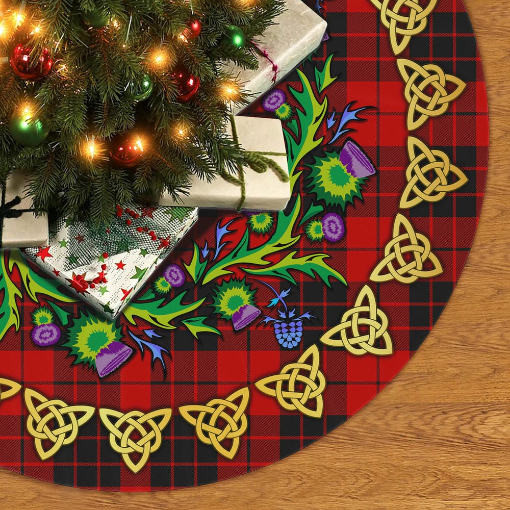 Scottish MacLeod of Raasay Tartan Thistle Celtic Knot Christmas Tree Skirt - Image 2