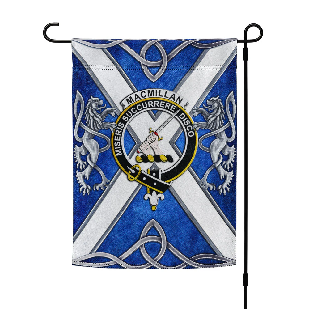 Scottish MacMillan Clan Badge Garden Flag Silver Rampant Lion Emblem