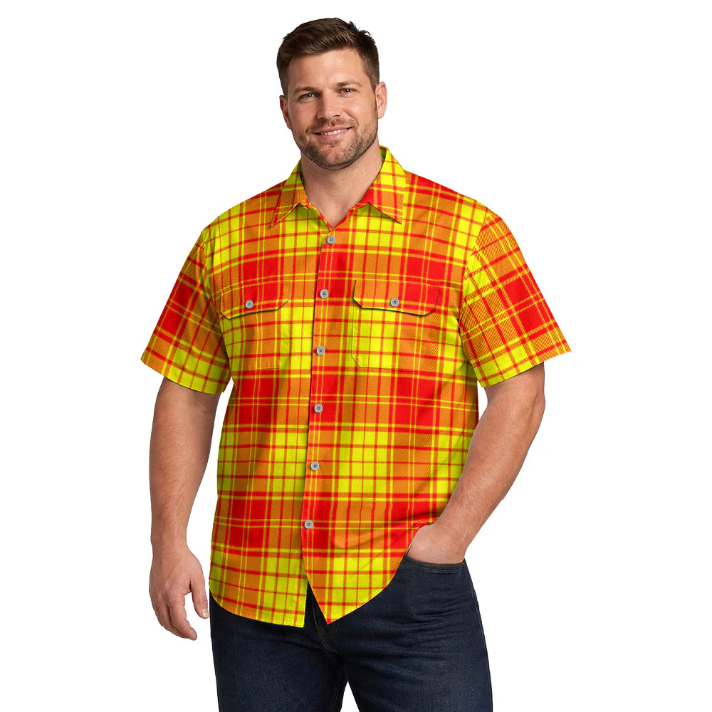Scottish MacMillan Clan Clan Badge Tartan Short Sleeve Work Shirt - Image 4