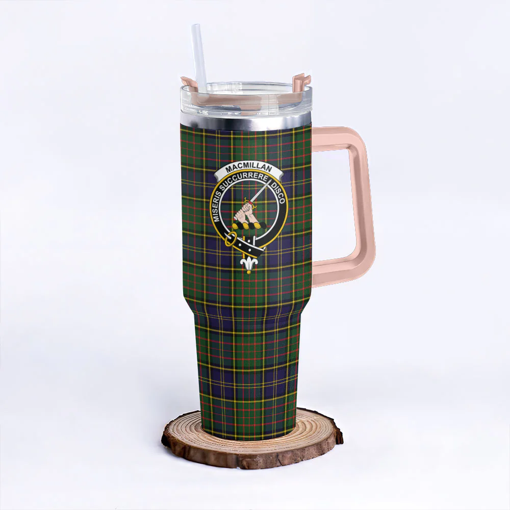 Scottish MacMillan Hunting Modern Clan Badge Tartan 40oz Tumbler - Image 4