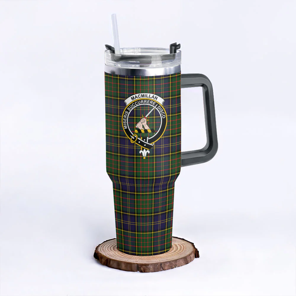 Scottish MacMillan Hunting Modern Clan Badge Tartan 40oz Tumbler - Image 6