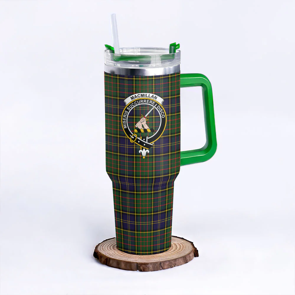Scottish MacMillan Hunting Modern Clan Badge Tartan 40oz Tumbler - Image 8