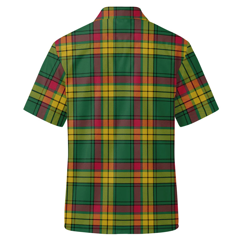 Scottish MacMillan Old Ancient Clan Badge Tartan Short Sleeve Work Shirt - Image 3