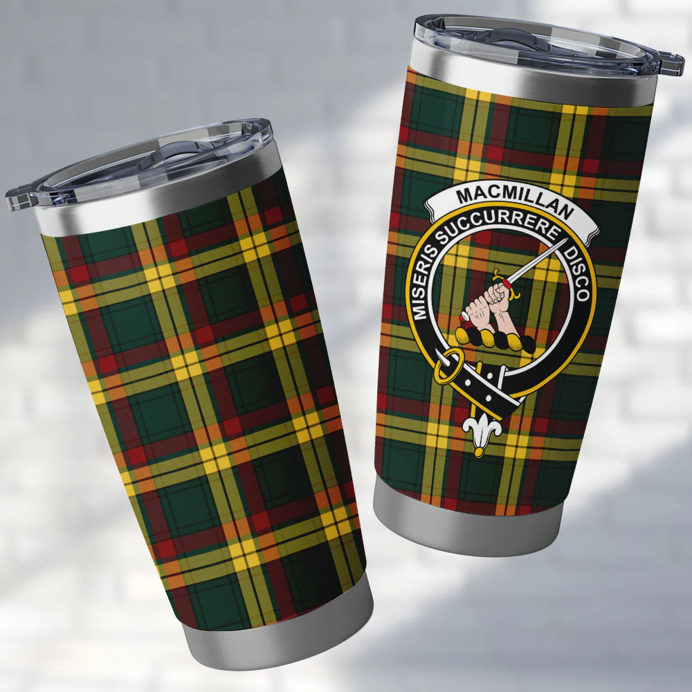 Scottish MacMillan Old Modern Clan Badge Tartan Tumbler