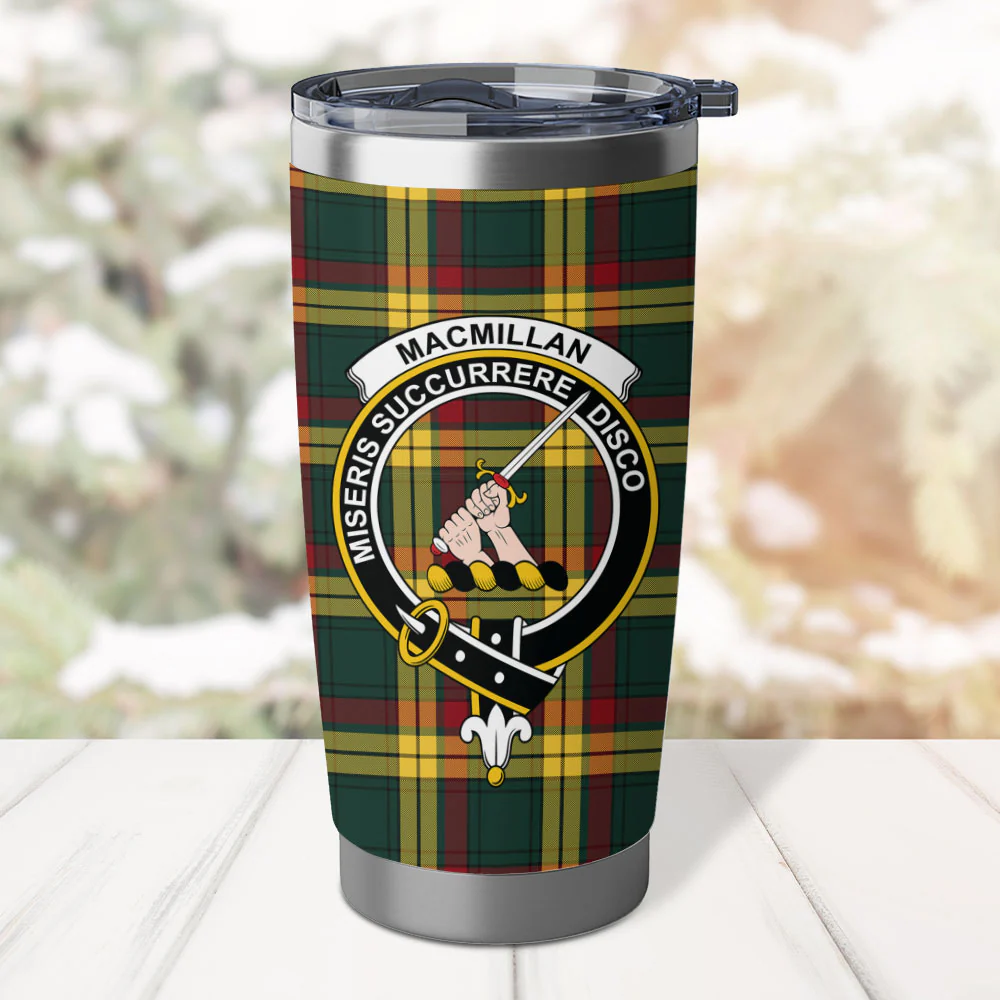 Scottish MacMillan Old Modern Clan Badge Tartan Tumbler - Image 2